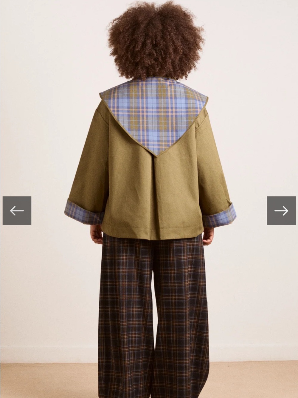 NWT Damson Madder Reversible Jerry Crop Trench Coat - Olive - Picture 5 of 11